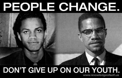 Malcolm X at age 21 (left) and at age 38 (right) (theeducatedfieldnegro.tumblr.com ())